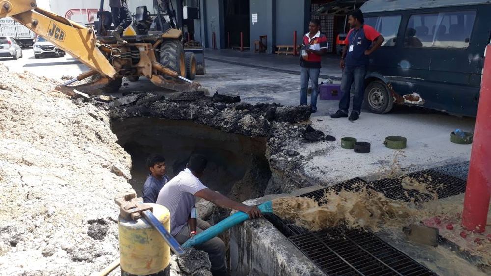 Excavation for pipe replacement